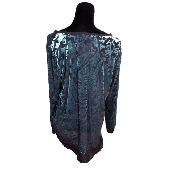 Women’s Simply Vera Vera Wang Turquoise velvet burnout XL - Picture 3 of 4